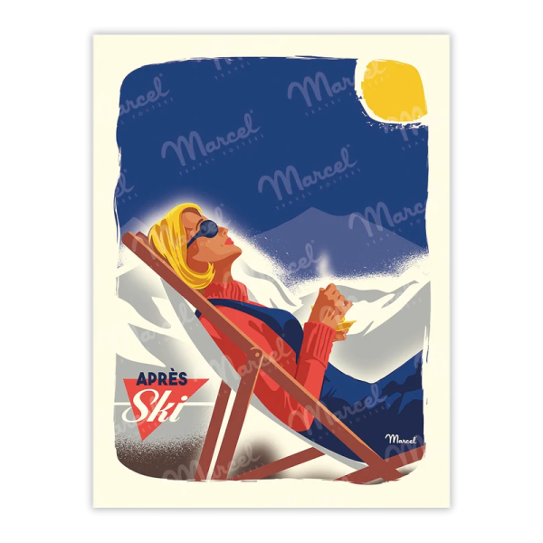 Affiche MARCEL TRAVEL POSTERS Classic Winter Après Ski format 30x40cm