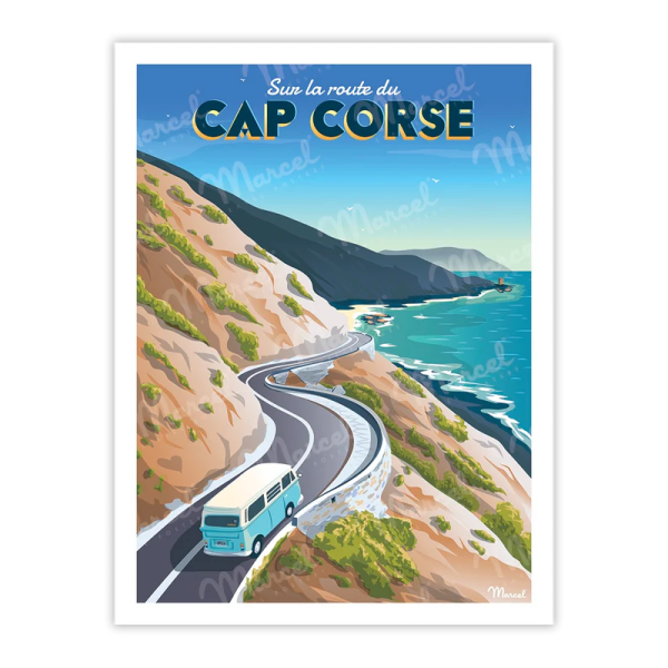 Affiche MARCEL TRAVEL POSTERS Cap Corse format 30x40cm