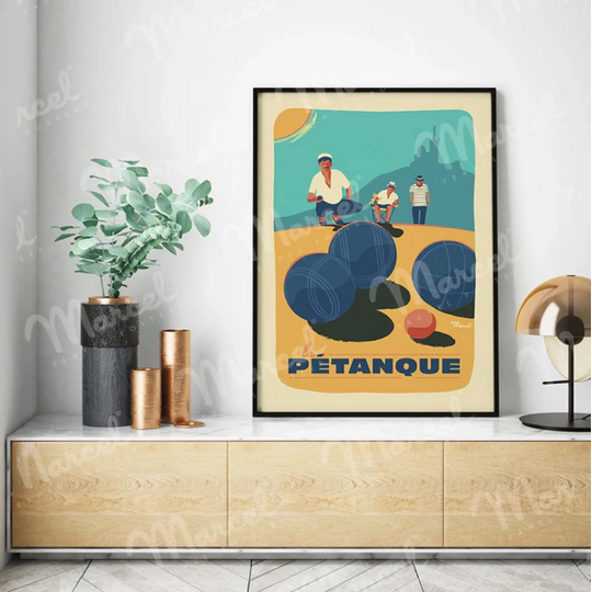 Affiche MARCEL TRAVEL POSTERS La Pétanque format 30x40cm