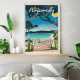 Affiche MARCEL TRAVEL POSTERS Porquerolles Plage Notre-Dame format 30x40cm