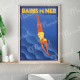Affiche MARCEL TRAVEL POSTERS Bains de Mer Indigo pop format 30x40cm