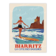 Affiche MARCEL TRAVEL POSTERS Biarritz Rétro surf format 30x40cm