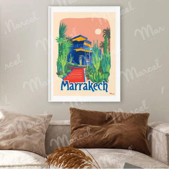 Affiche MARCEL TRAVEL POSTERS Marrakech Le Jardin Majorelle format 30x40cm