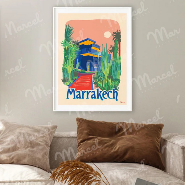 Affiche MARCEL TRAVEL POSTERS Marrakech Le Jardin Majorelle format 30x40cm