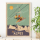 Affiche MARCEL TRAVEL POSTERS Les Alpes Le télésiège format 30x40cm