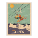 Affiche MARCEL TRAVEL POSTERS Les Alpes Le télésiège format 30x40cm