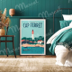 Affiche MARCEL TRAVEL POSTERS Cap Ferret Le Phare format 30x40cm