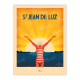 Affiche MARCEL TRAVEL POSTERS Saint-Jean-de-Luz La Baigneuse format 30x40cm