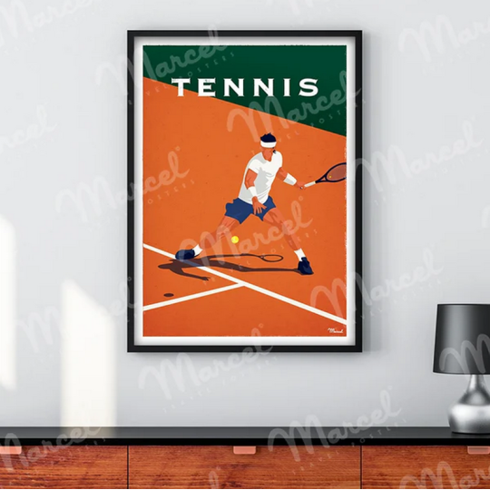 Affiche MARCEL TRAVEL POSTERS Tennis format 30x40cm