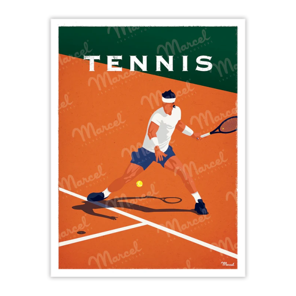 Affiche MARCEL TRAVEL POSTERS Tennis format 30x40cm