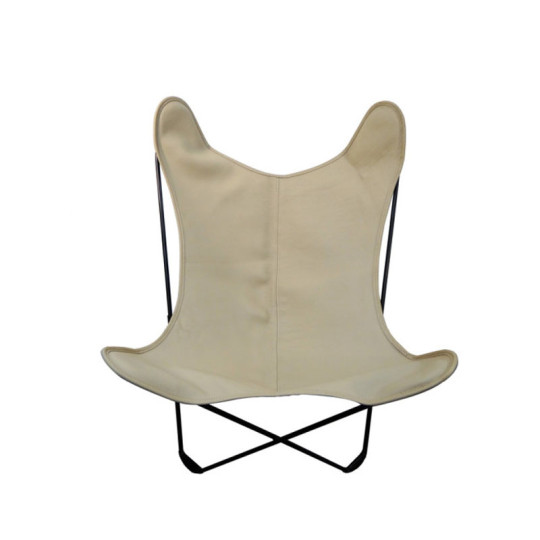 Fauteuil Butterfly PAPILLO papillon AA en acier époxy avec housse en cuir - 5 coloris