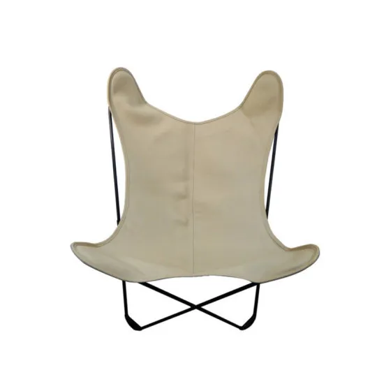 Fauteuil Butterfly PAPILLO papillon AA en acier époxy avec housse en cuir - 5 coloris