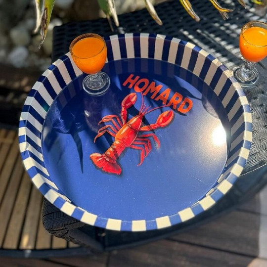 Plateau rond LES DELICES JOSEPHINE Homard Rouge diamètre 35cm La collection de la mer