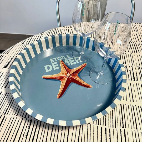 Plateau rond LES DELICES JOSEPHINE Etoile de Mer diamètre 35cm La collection de la mer