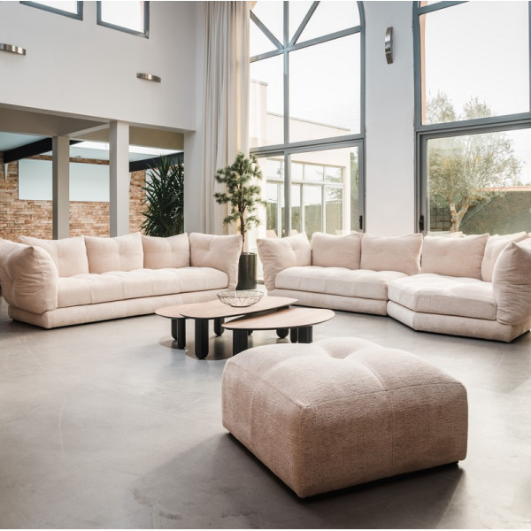 Pouf sur roulettes Sawa 82cm RALPH M Tissu Cabourg - 21 coloris