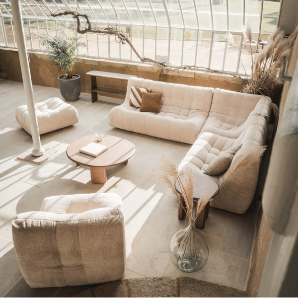 Canapé Lounge 2-3 places 1m76 RALPH M Tissu Impétueuse - 14 coloris