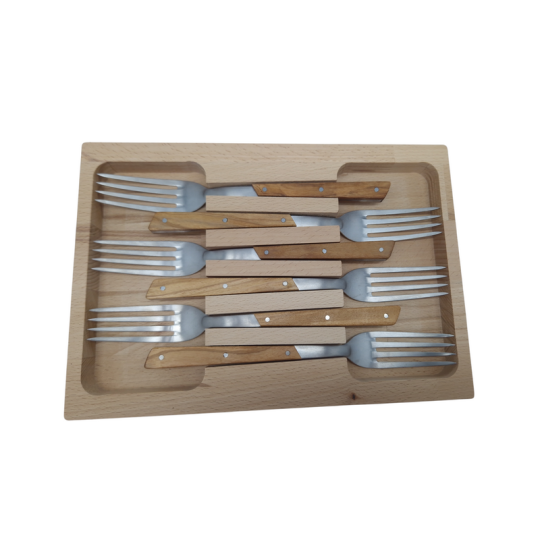 Coffret ROGER ORFEVRE 6 fourchettes de table Le Thiers 3G manche olivier