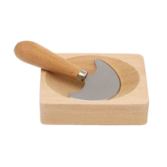 Bol carré ROGER ORFEVRE 13x13cm mini hachoir en bois blanc