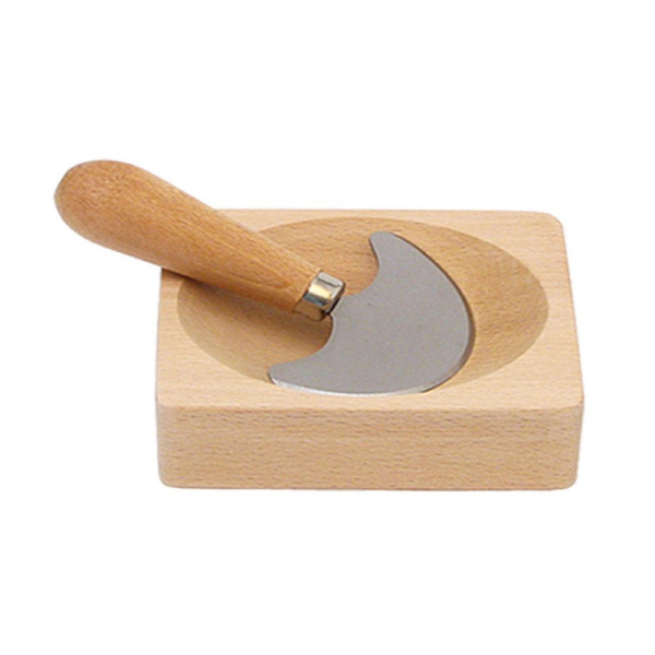 Bol carré ROGER ORFEVRE 13x13cm mini hachoir en bois blanc