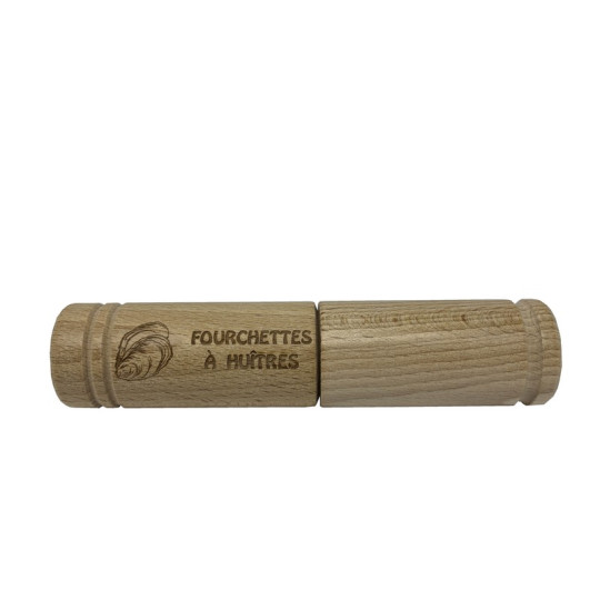 6 fourchettes à huitres ROGER ORFEVRE fourreau en bois
