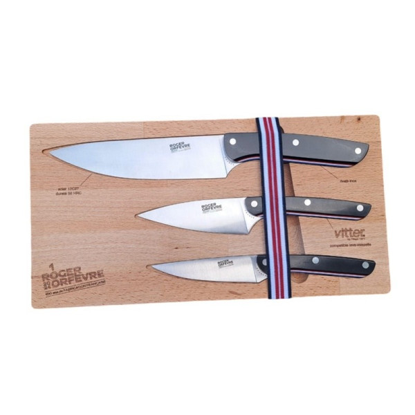 Coffret de 3 couteaux ROGER ORFEVRE gamme 100 ans