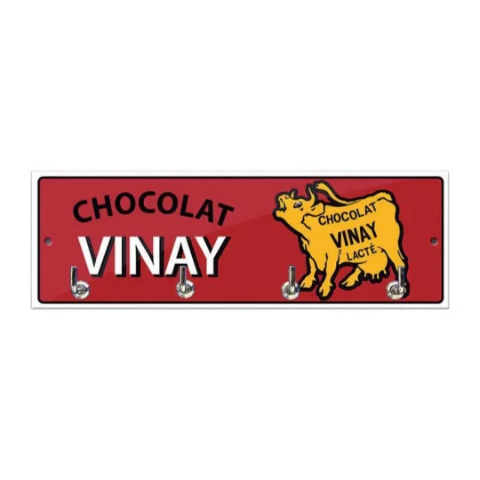 Accroche clés ou torchons EMAIL REPLICA Chocolat Vinay 20x6.5cm