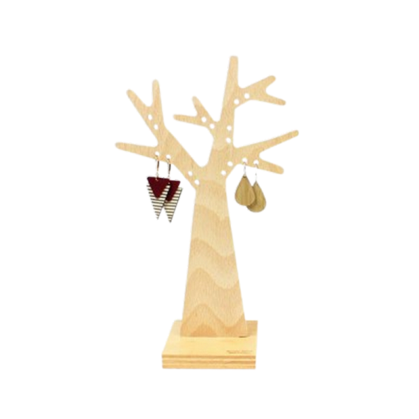 Arbre à bijou REINE MERE spécial boucles d'oreilles, en hêtre