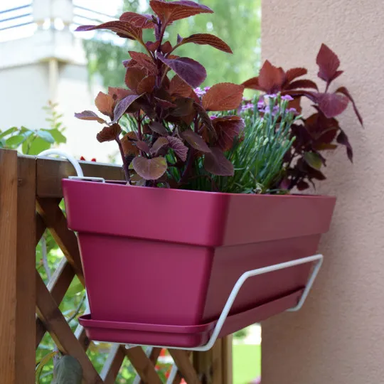 Support jardinière LOUIS MOULIN crochet fil 35x14cm pour balcon - 2 coloris