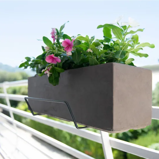 Support jardinière LOUIS MOULIN crochet fil 35x18cm pour balcon - 2 coloris