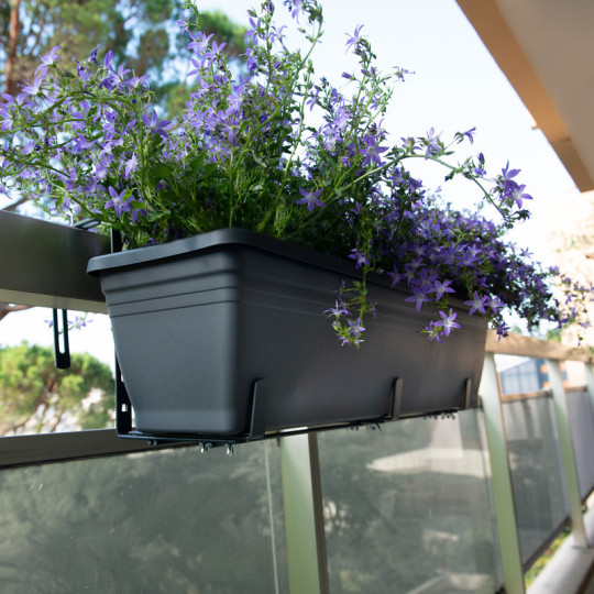 Support jardinière LOUIS MOULIN fer plat ergonomique 60x16 à 60x26cm anthracite