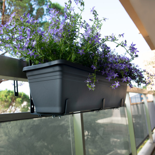 Support jardinière LOUIS MOULIN fer plat ergonomique 60x16 à 60x26cm anthracite