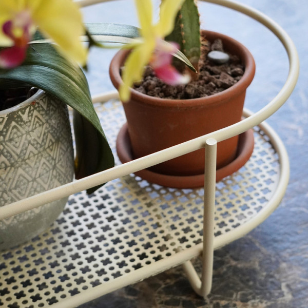 Centre de table LOUIS MOULIN pour plantes aromatiques 60x26x15cm beige