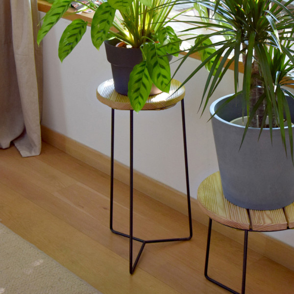 Sellette industrielle LOUIS MOULIN porte-plante 61x30cm