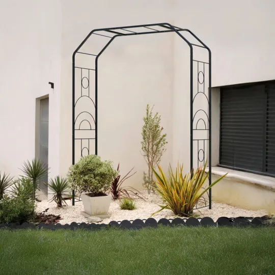 Arche LOUIS MOULIN tube carré Art Déco 180x50x234cm noir charbon