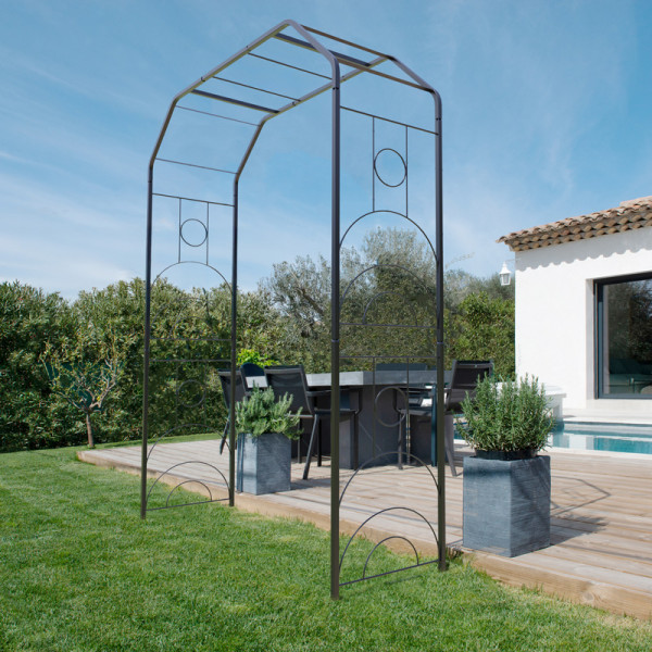 Arche LOUIS MOULIN tube carré Art Déco 180x50x234cm noir charbon