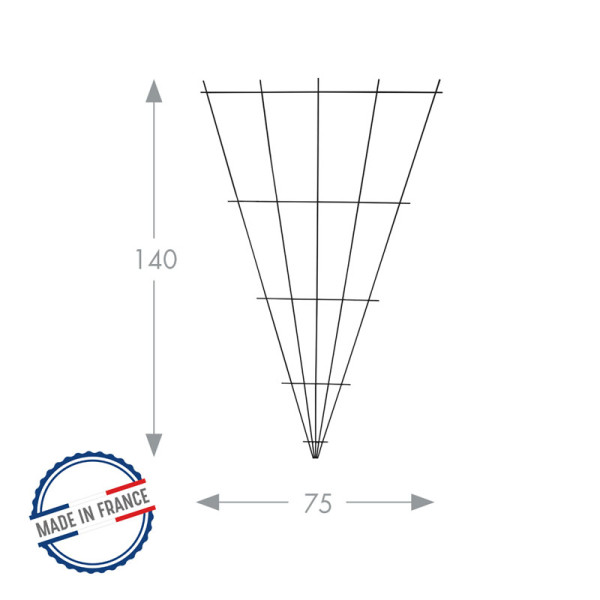 Treillage mural LOUIS MOULIN éventail fer vieilli 140x75cm