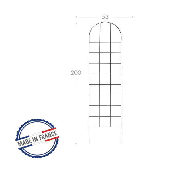 Treillage mural ou à planter LOUIS MOULIN arrondi 50x200cm anthracite