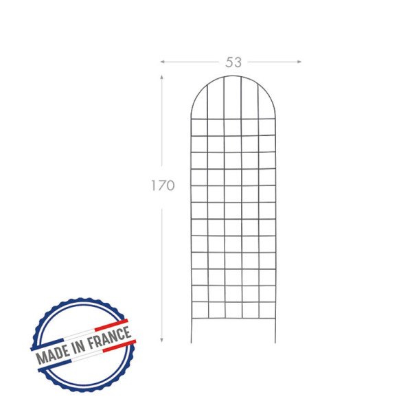 Treillage mural ou à planter LOUIS MOULIN arrondi 50x170cm anthracite