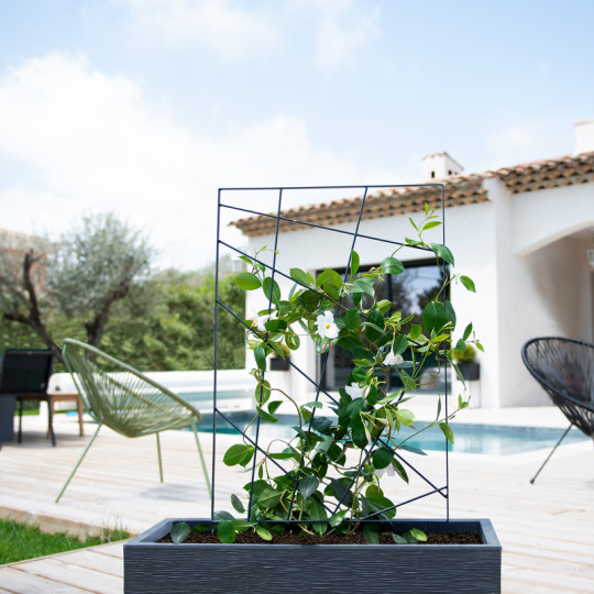 Grand treillage pour pot à piquer LOUIS MOULIN Mandala 55x100cm anthracite