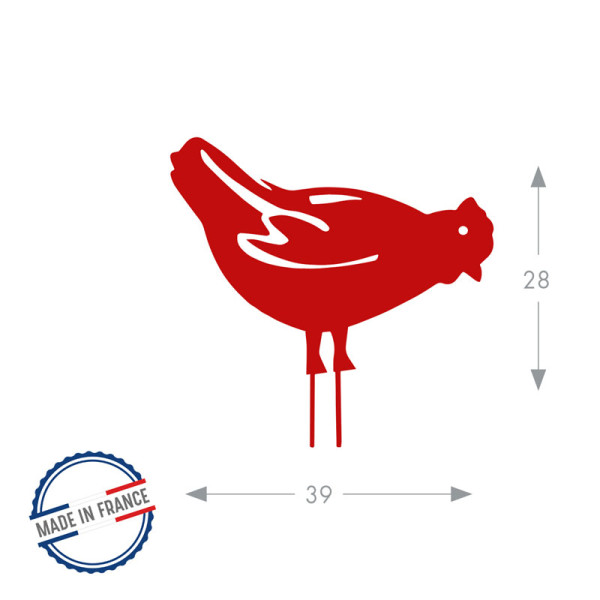 Figurine à piquer LOUIS MOULIN Coq décoration jardin en acier 42.5x42cm anthracite