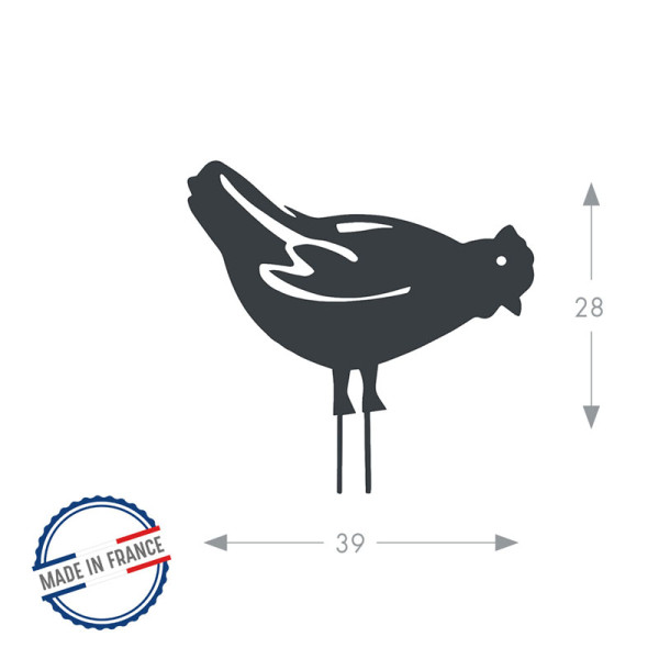 Figurine à piquer LOUIS MOULIN Coq décoration jardin en acier 42.5x42cm anthracite