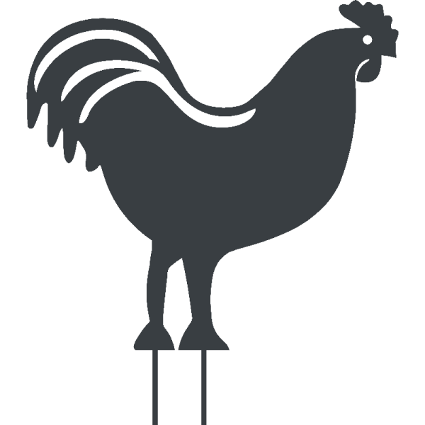 Figurine à piquer LOUIS MOULIN Coq décoration jardin en acier 42.5x42cm anthracite