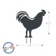 Figurine à piquer LOUIS MOULIN Coq décoration jardin en acier 42.5x42cm anthracite