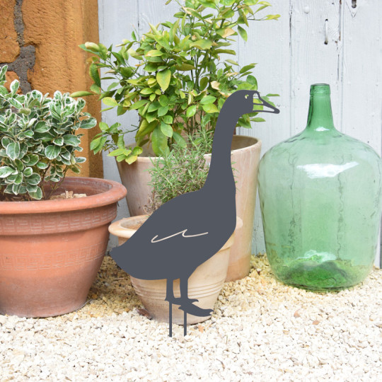 Figurine à piquer LOUIS MOULIN Oie décoration jardin en acier 50x34cm - 3 coloris