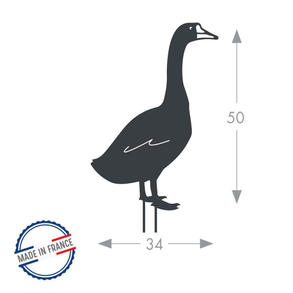 Figurine à piquer LOUIS MOULIN Oie décoration jardin en acier 50x34cm - 3 coloris