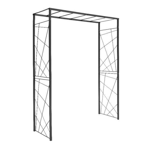 Arche LOUIS MOULIN tube carré Mandala 155x50x198cm anthracite