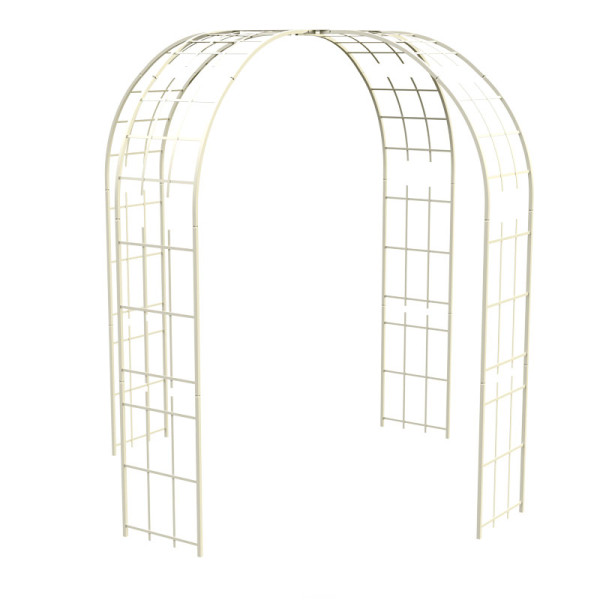 Kiosque de jardin Gloriette LOUIS MOULIN tube carré 250x50x240cm beige