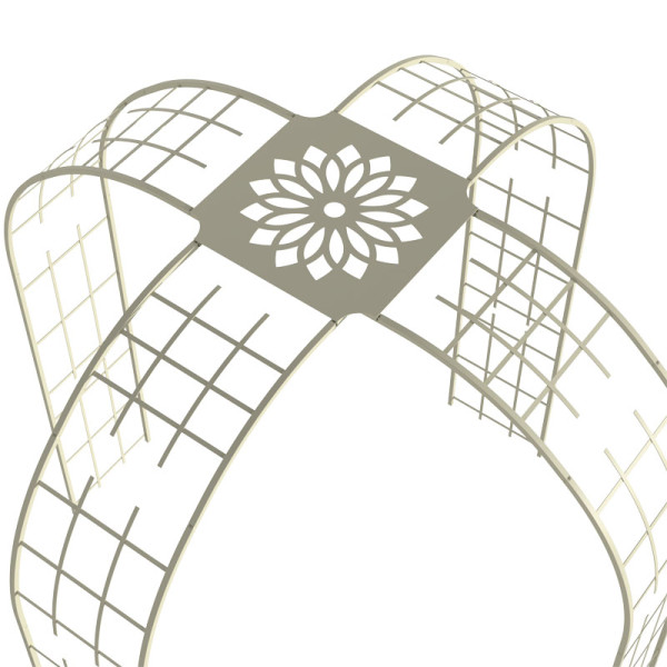 Kiosque de jardin Gloriette LOUIS MOULIN tube carré 250x50x240cm beige