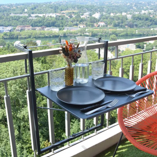 Table de balcon LOUIS MOULIN Soléa réglable 55x45cm - 2 coloris