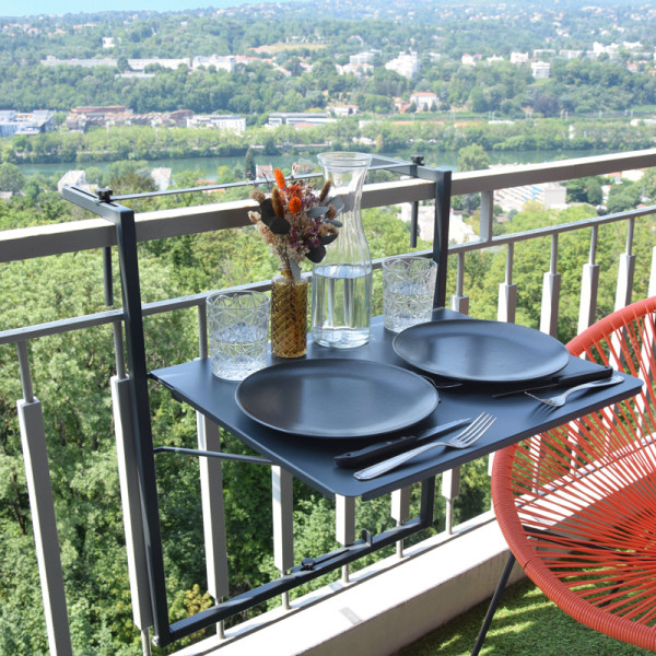 Table de balcon LOUIS MOULIN Soléa réglable 55x45cm - 2 coloris